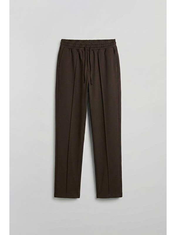 Abluka Online Erkek Beli Lastikli Baggy Pantolon Kahve