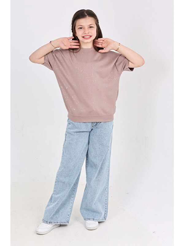 Modanino Kız Çocuk 2'li Jean Takım (Pantolon+Bluz) 7-12 Yaş 12666