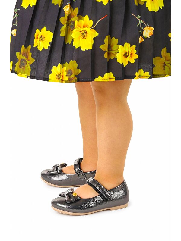 Cırtlı Fiyonklu Kız Çocuk Babet Ayakkabı Ege 201 Vakko - Görsel 3