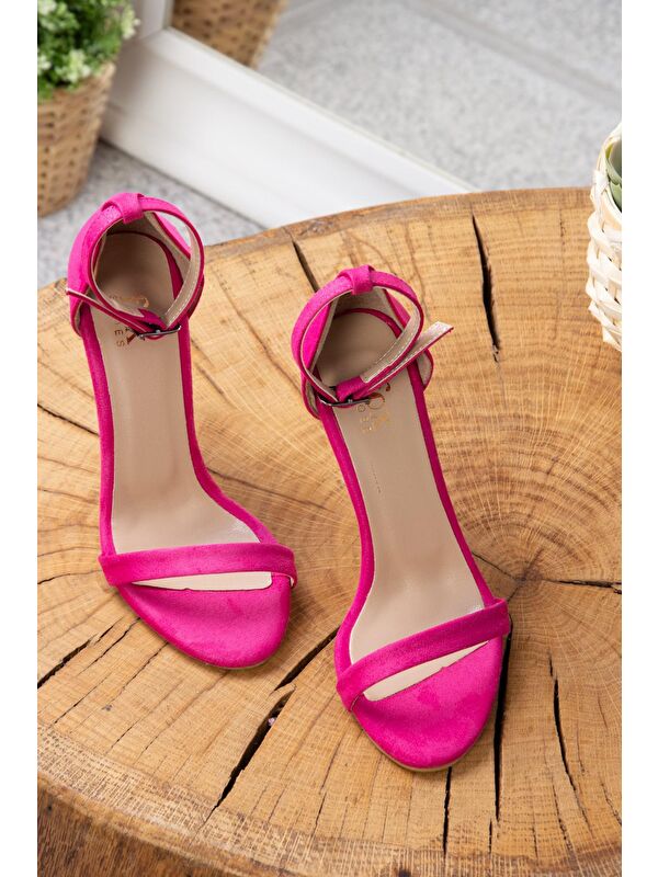 Fuşya Süet Kadın Topuklu Ayakkabı B922112602 - Görsel 5