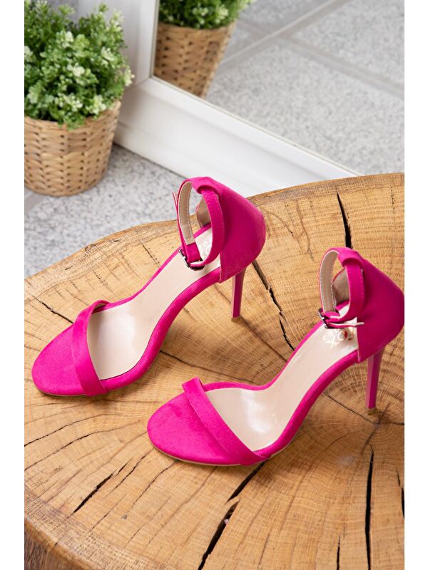 Fuşya Süet Kadın Topuklu Ayakkabı B922112602 - Görsel 6