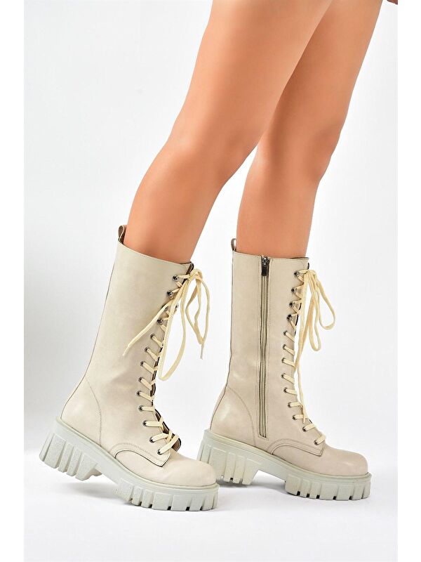L9960810 Bej Kadın Çizme - Görsel 4