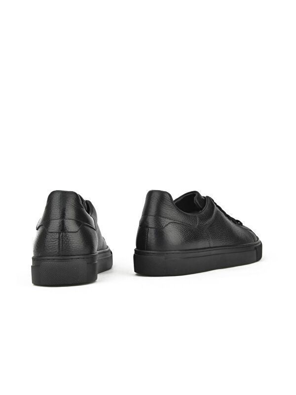 Erkek Hakiki Deri Sneaker 1411026ZF7 Siyah - Görsel 4