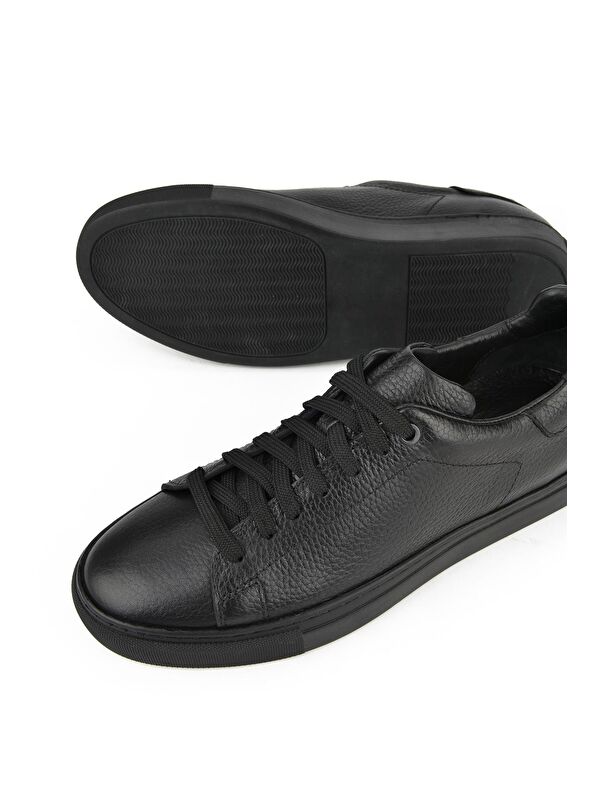 Erkek Hakiki Deri Sneaker 1411026ZF7 Siyah - Görsel 5