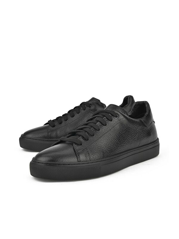 Erkek Hakiki Deri Sneaker 1411026ZF7 Siyah - Görsel 6