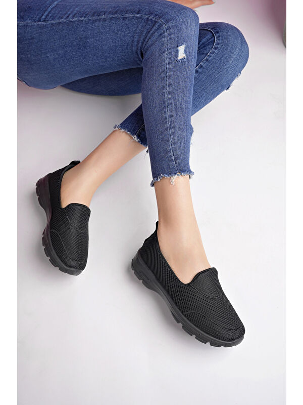 WİLLA Kadın Ortopedik Bağcıksız Nefes Alabilen Hafif Yürüyüş Sneaker Spor Ayakkabı - Görsel 3