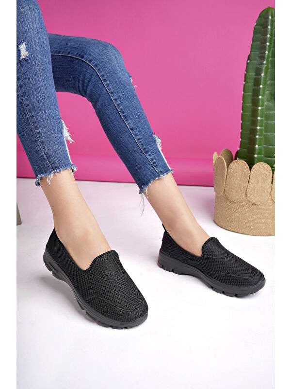 WİLLA Kadın Ortopedik Bağcıksız Nefes Alabilen Hafif Yürüyüş Sneaker Spor Ayakkabı - Görsel 4