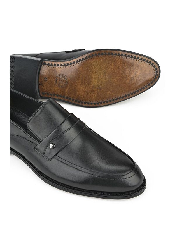 Erkek Hakiki Deri Klasik Ayakkabı 13348Z087 Siyah - Görsel 5