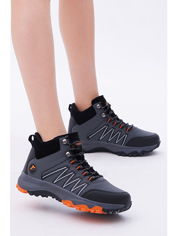 TONNY BLACK Unisex Füme Oranj Rahat Kalıp Bağcıklı Bot