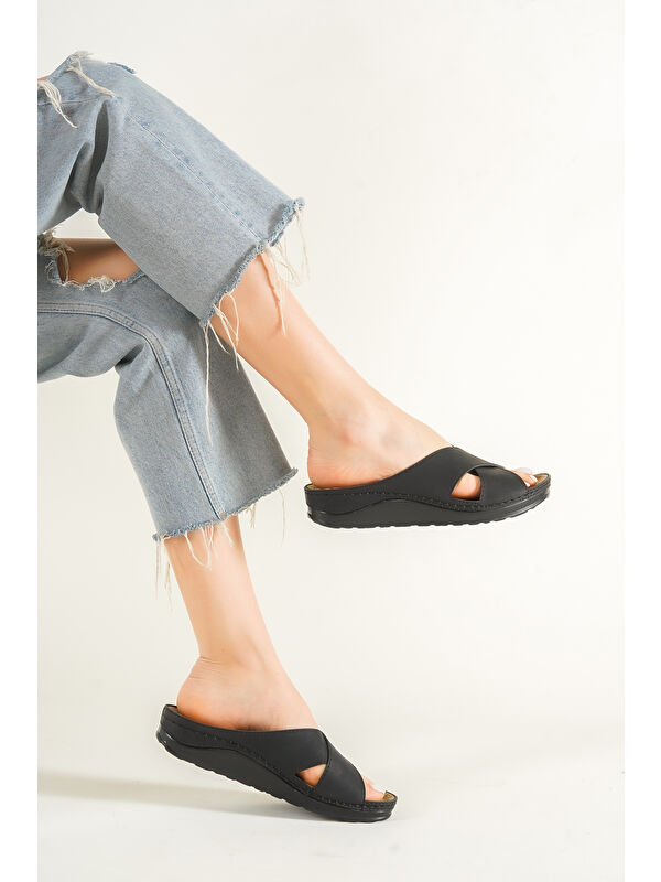 107001 Kadın Çapraz Bant Konfor Anatomic Terlik - Görsel 12