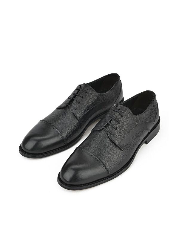 Erkek Hakiki Deri Klasik Ayakkabı 13348Z801 Siyah - Görsel 6