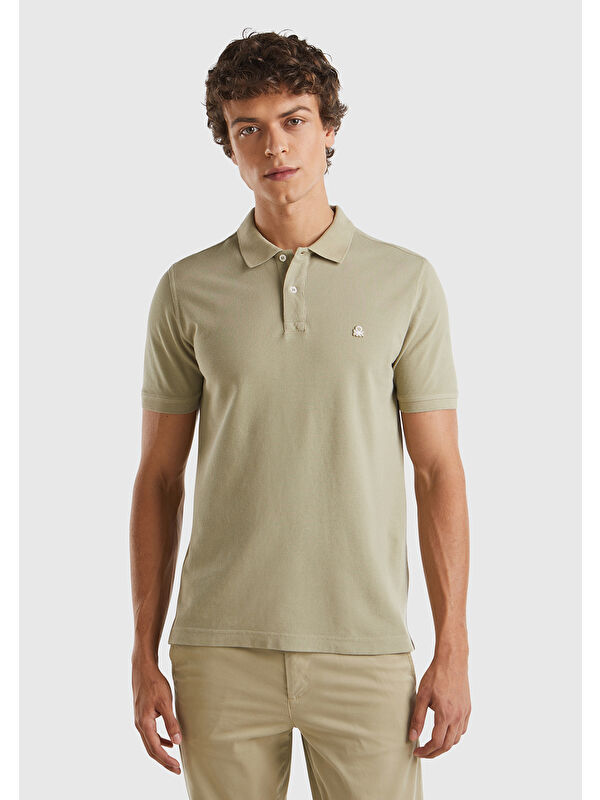 United Colors Of Benetton Erkek Bej Regular Fit Kısa Kollu Polo Tişört