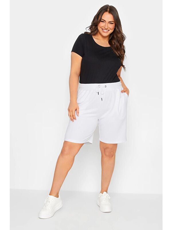 Stil Diva Büyük Beden Cepli Beli Büzgülü Bol Kesim Jogger Şort 144601