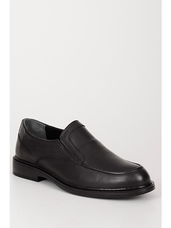 SİYAH Hakiki Deri Yuvarlak Burun Günlük Erkek Ayakkabı 42977 - Görsel 6