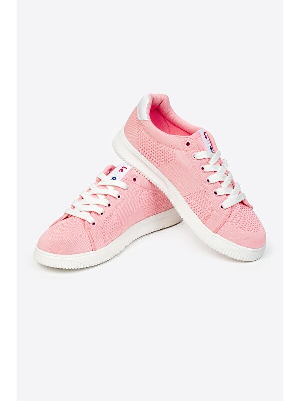 Yuvarlak Burunlu Bağcıklı Desenli Kadın Spor Ayakkabı - Görsel 4