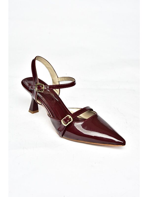 S5180813 Bordo Kadın Topuklu Ayakkabı - Görsel 3