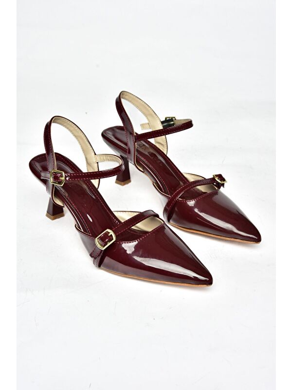 S5180813 Bordo Kadın Topuklu Ayakkabı - Görsel 4