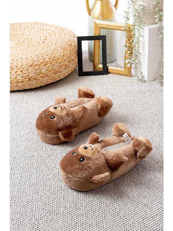 Slipcat Ayıcık Figürlü Pelüş Panduf Ev Pandufu Unisex