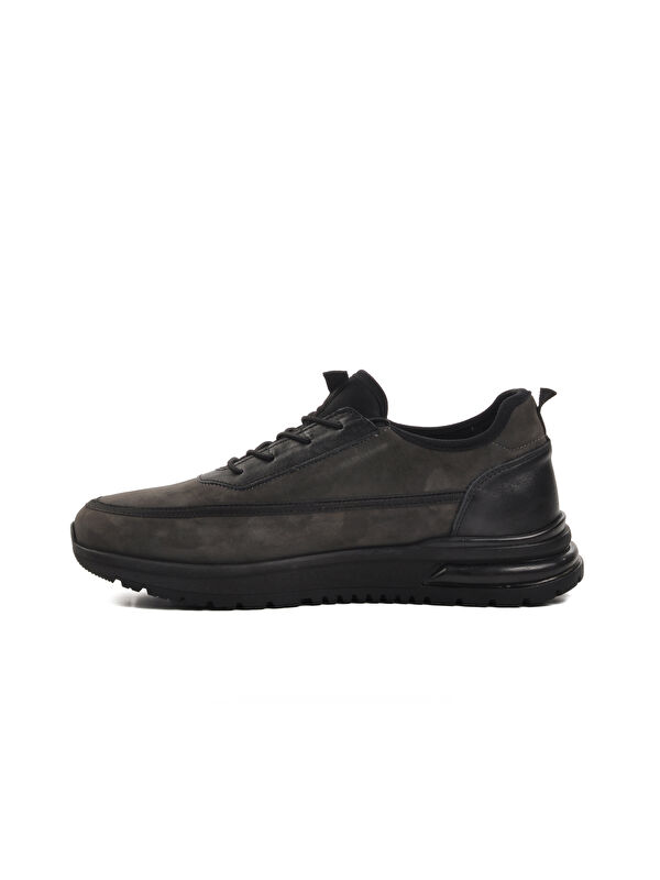 Gri Nubuk Hakiki Deri Erkek Casual Ayakkabı 241548 - Görsel 3