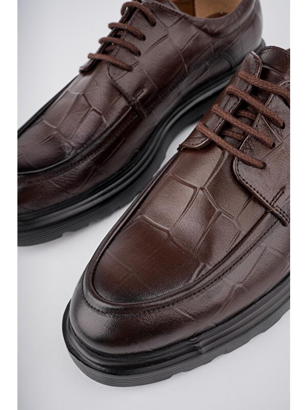 NORMAN Günlük Klasik Hakiki Deri Casual Rahat Kalın Taban Erkek Ayakkabı - Görsel 7