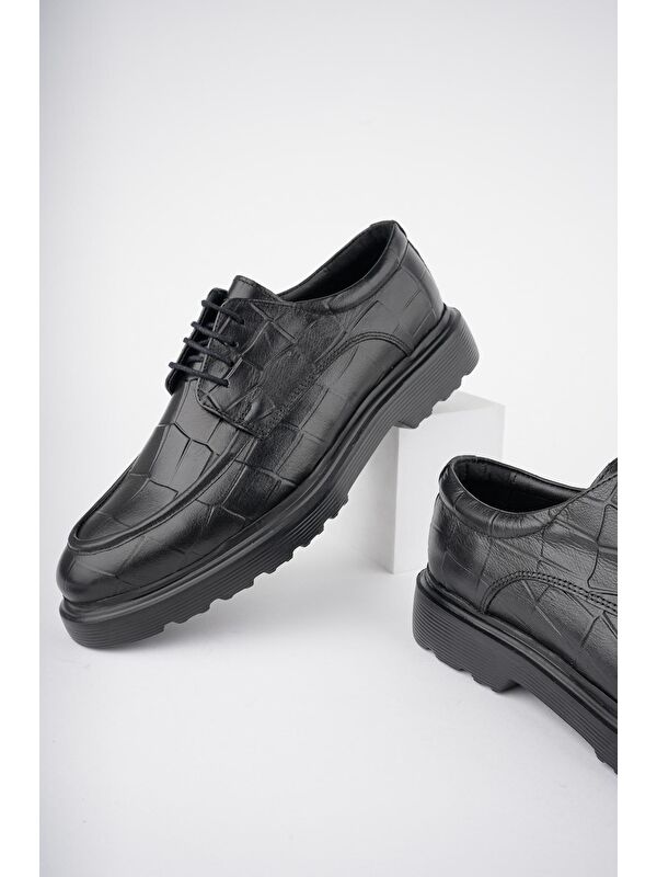 NORMAN Günlük Klasik Hakiki Deri Casual Rahat Kalın Taban Erkek Ayakkabı - Görsel 7