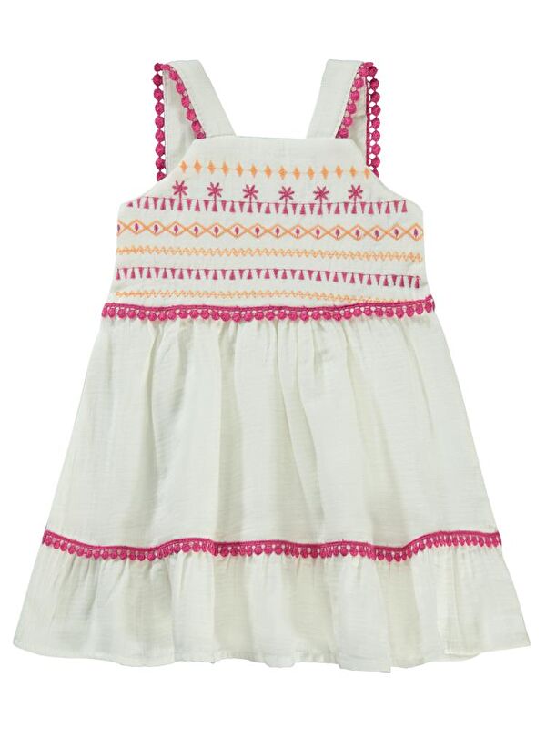 Civil Baby Nakışlı 6-18 Ay Elbise - Ekru12-18 Ay