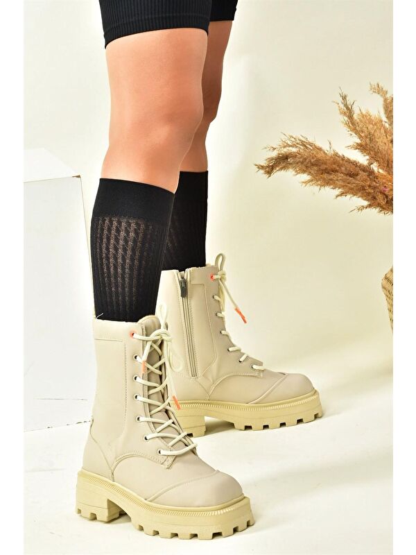 N9730002 Bej Kadın Bot - Görsel 3