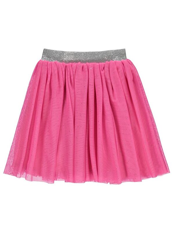 Civil Girls Simli Tül Tütü 4-9 Yaş Etek - Pembe 5-6 Yaş