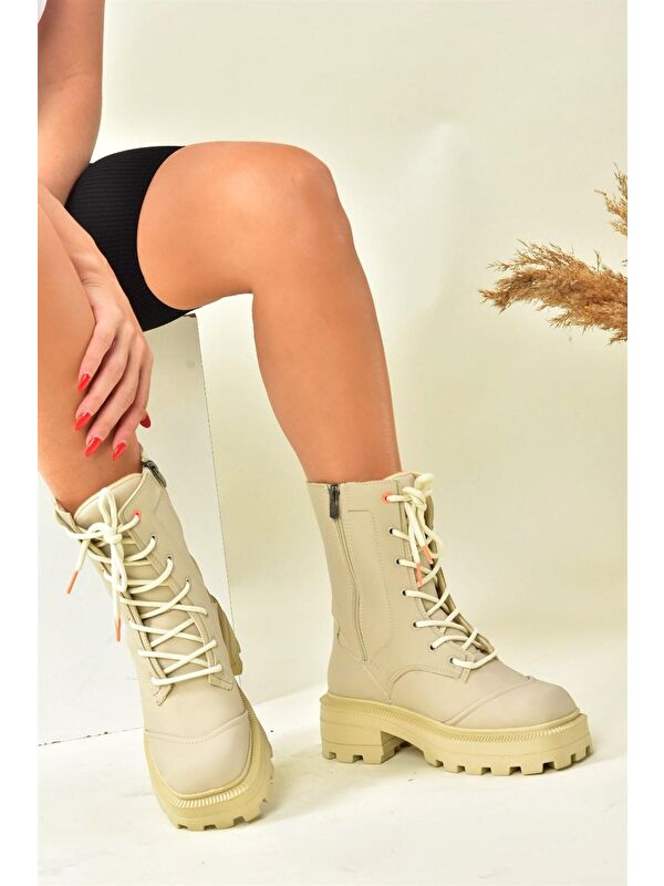 N9730002 Bej Kadın Bot - Görsel 4