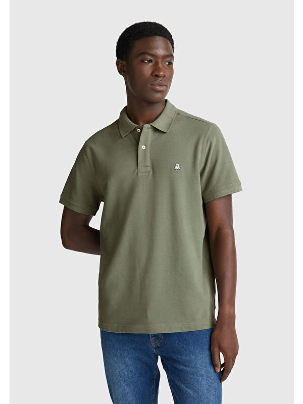 United Colors Of Benetton Erkek Soluk Yeşil Regular Fit Kısa Kollu Polo Tişört
