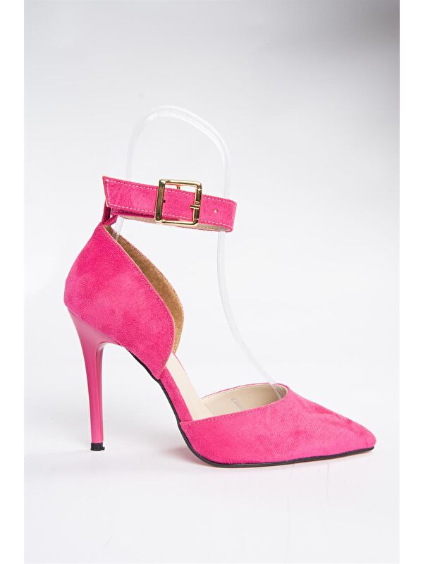 Fuşya Süet Kadın Topuklu Ayakkabı K654073302 - Görsel 6