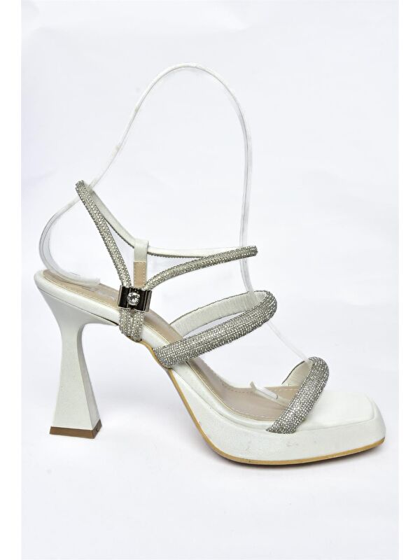 P282401109 Sedef Taşlı Kalın Topuklu Kadın Abiye Ayakkabı - Görsel 6