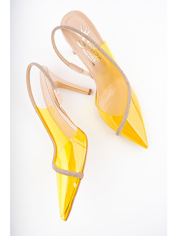 Sidney Kadın Prenses Taşlı Şeffaf Topuklu Abiye Ayakkabı - Görsel 3