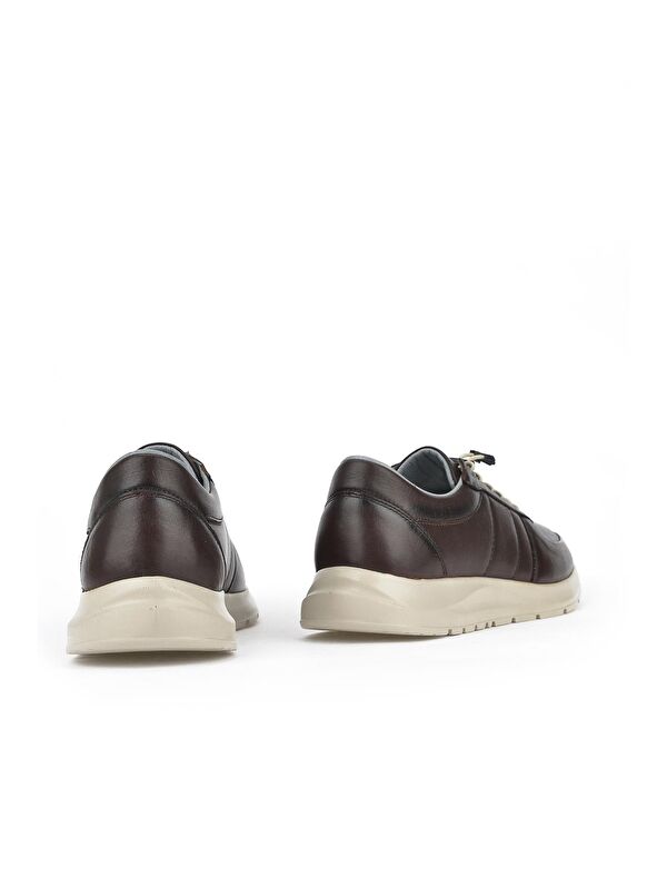 Erkek Hakiki Deri Sneaker 1331013ZS08 Kahve - Görsel 4