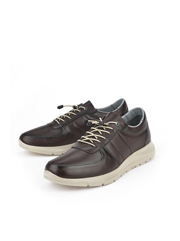 Erkek Hakiki Deri Sneaker 1331013ZS08 Kahve - Görsel 5