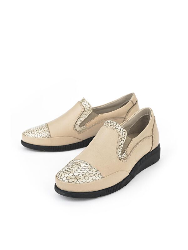 Kadın Hakiki Deri Ayakkabı 1311015 821 Bej - Görsel 5