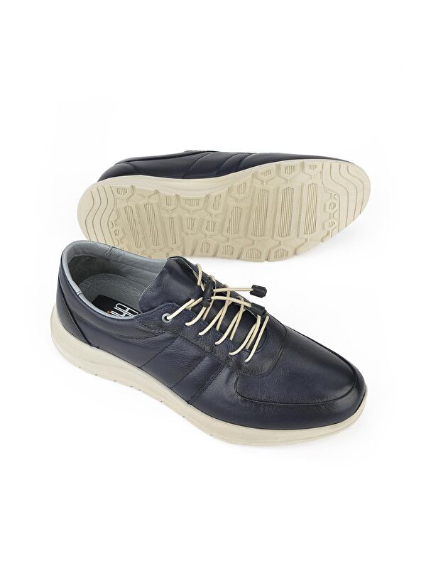 Erkek Hakiki Deri Sneaker 1331013ZS08 Lacivert - Görsel 7