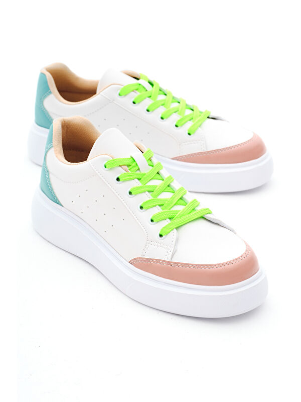 Tonny Black Beyaz Tonny Black Rahat Kalip Kadın Poli Taban Bağcıklı Spor Ayakkabı