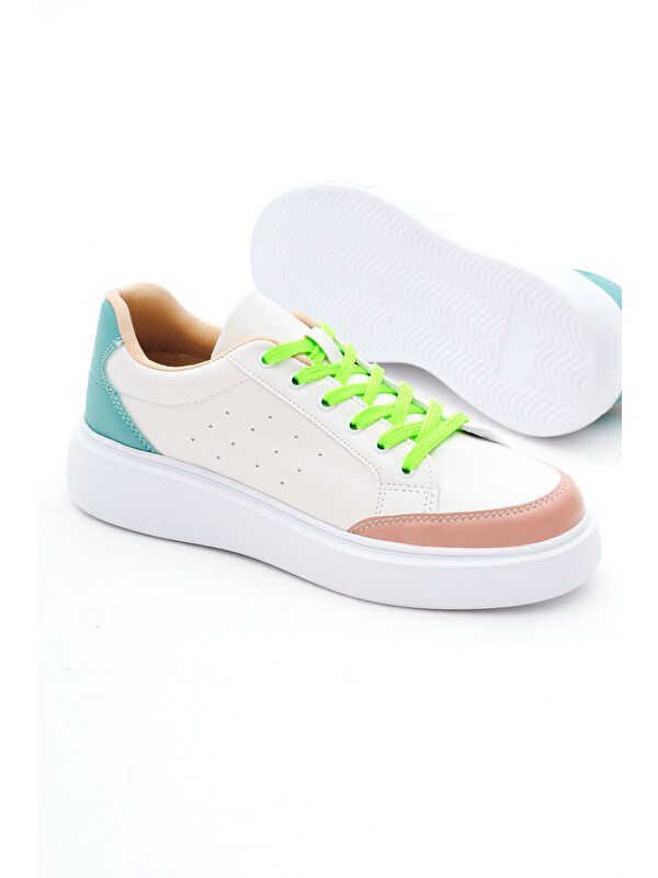 Tonny Black Beyaz Tonny Black Rahat Kalip Kadın Poli Taban Bağcıklı Spor Ayakkabı