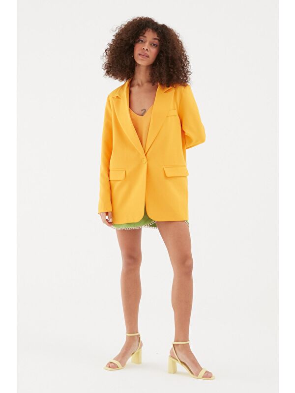 QUZU Blazer Ceket Açık Oranj