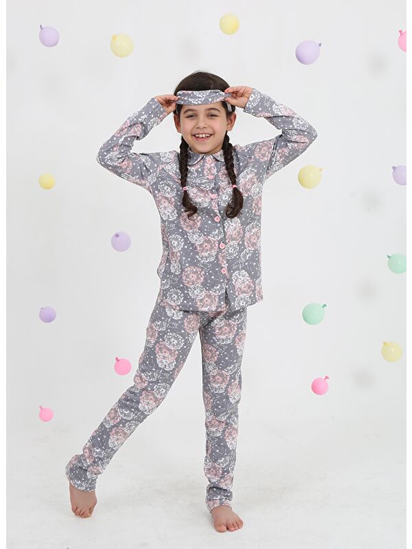 Luggi Baby Bebe Yaka Düğmeli Kız Çocuk Pijama Takımı
