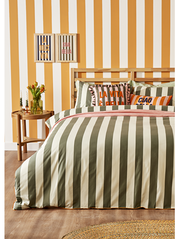 Bella Maison %100 Pamuk Line Tek kişilik Nevresim Takımı Yeşil (160x220 cm)