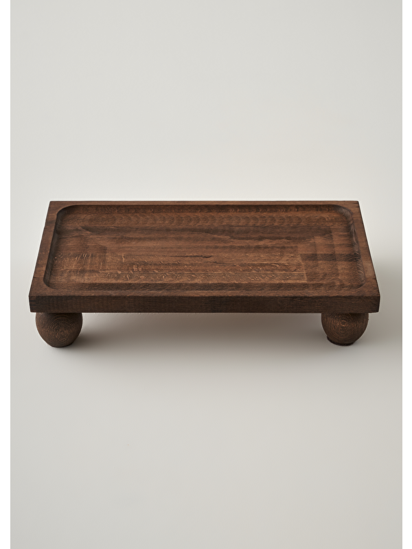 Bella Maison Wooden Ahşap Dikdörtgen Sunum Standı Naturel (17x30 cm)