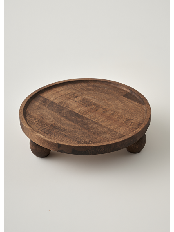 Bella Maison Wooden Ahşap Yuvarlak Sunum Standı Naturel (25 cm)