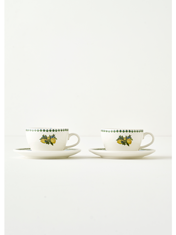 Bella Maison Limonlu Porselen 2'li Çay Fincanı Seti (270 cc)