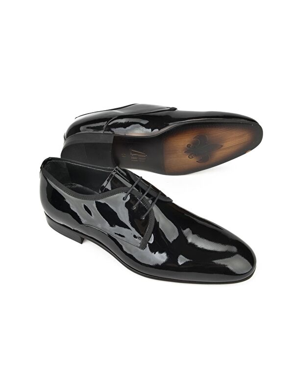 Erkek Hakiki Deri Ayakkabı 133145Z700 Siyah - Görsel 5