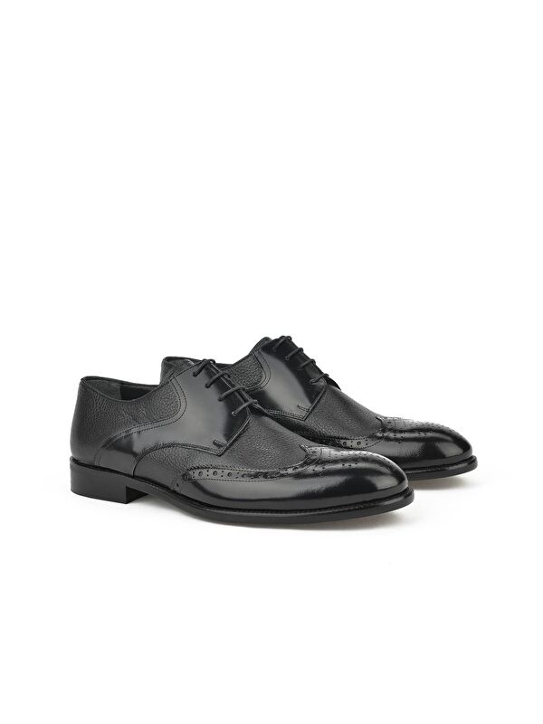 Erkek Hakiki Deri Ayakkabı 133145Z625 Siyah - Görsel 3