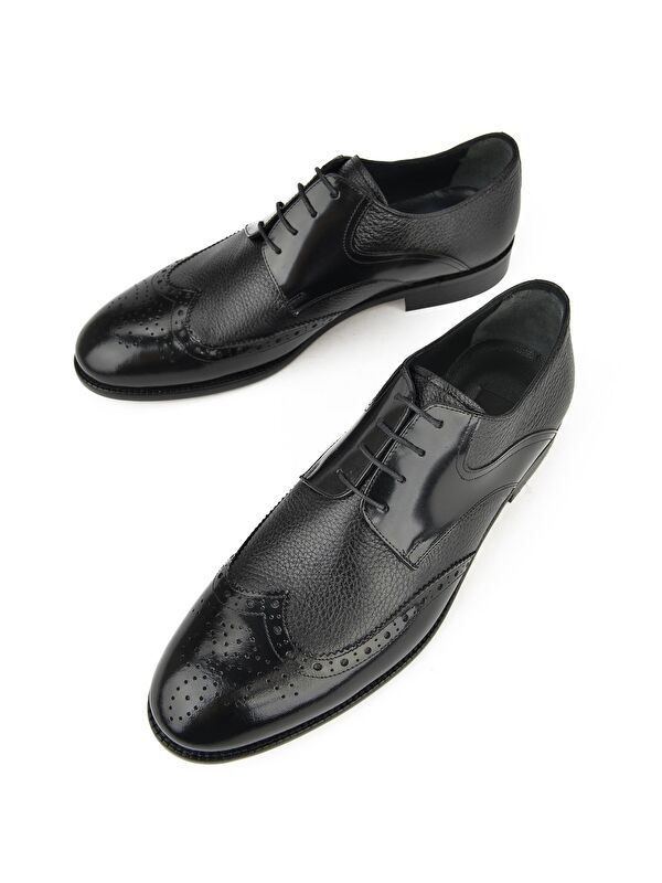 Erkek Hakiki Deri Ayakkabı 133145Z625 Siyah - Görsel 6