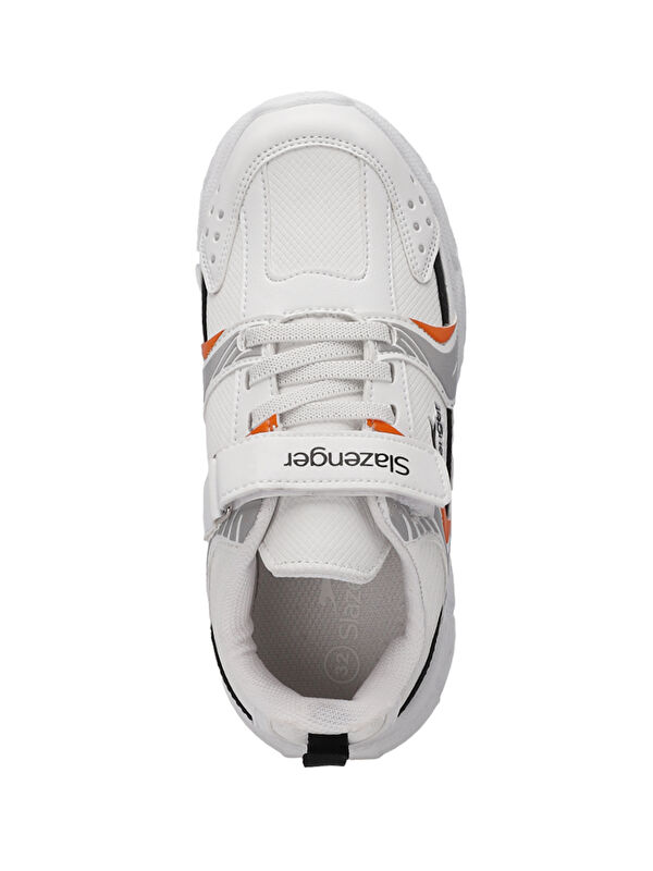 KENDALL Unisex Çocuk Cırt Cırtlı Beyaz / Turuncu Günlük Spor Ayakkabısı - Görsel 6