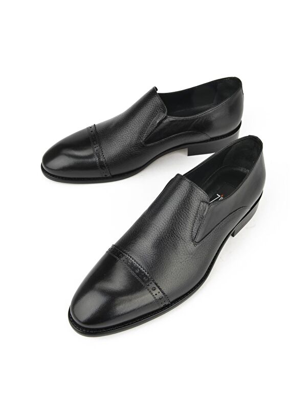 Erkek Hakiki Deri Ayakkabı 133145Z575 Siyah - Görsel 6